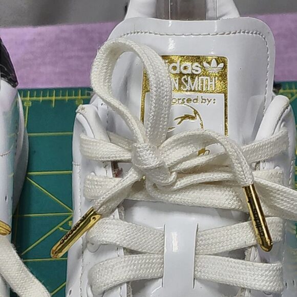 Adidas Stan Smith shiny white black snakeskin FV3422 10 - Picture 3 of 12